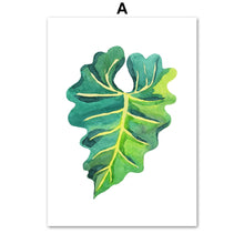 Load image into Gallery viewer, Green Tropical Monstera Banana Leaf Wall Art Canvas Painting Nordic Posters And Prints Plant Wall Pictures For Living Room Decor - SallyHomey Life's Beautiful