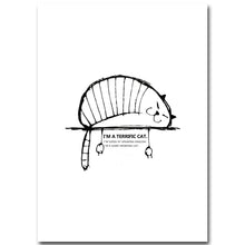 Load image into Gallery viewer, Cartoon Lazy Cat Minimalist Art Canvas Nursery Poster Painting Funny Wall Picture Home Children Room Decoration - SallyHomey Life's Beautiful