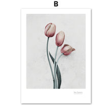 Load image into Gallery viewer, Pink Tulip Pineapple Paradise Bird Flower Wall Art Canvas Painting Nordic Posters And Prints Wall Pictures For Living Room Decor - SallyHomey Life's Beautiful