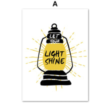 Load image into Gallery viewer, Cartoon Table Lamp Motivational Quotes Wall Art Canvas Painting Nordic Posters And Prints Wall Pictures For Living Room Decor - SallyHomey Life's Beautiful