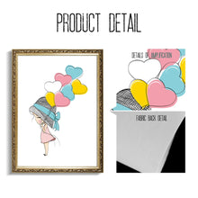 Load image into Gallery viewer, Cartoon Girl Straw Hat Balloon Rabbit Wall Art Canvas Painting Nordic Posters And Prints Wall Pictures Kids Room Nursery Decor - SallyHomey Life's Beautiful