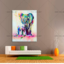 Load image into Gallery viewer,   100% Hand Painted  Abstract Elephants Oil Painting Modern Home Wall Decoration Art Pictures Handmade Animal Paintings on Canvas Large