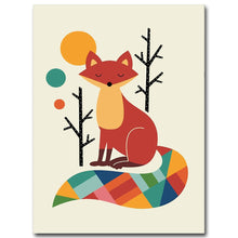 Load image into Gallery viewer, Nordic Art Cartoon Animal Poster Elephant Giraffe Tiger Minimalist Canvas Painting Nursery Picture Children Room Decoration 340 - SallyHomey Life's Beautiful