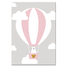 Load image into Gallery viewer, Baby Girl Nursery Wall Art Canvas Poster Print Pink Cartoon Rabbit Balloon Painting Nordic Decoration Picture Kids Bedroom Decor - SallyHomey Life's Beautiful