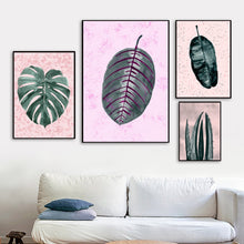 Load image into Gallery viewer, Tropical Cactus Monstera Aloe Leaf Wall Art Canvas Painting Nordic Posters And Prints Plant Wall Pictures For Living Room Decor - SallyHomey Life's Beautiful