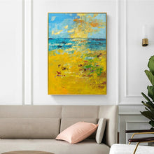 Load image into Gallery viewer, 100% Hand Painted Abstract Golden Beach Oil Painting On Canvas Wall Art Frameless Picture Decoration For Live Room Home Decor