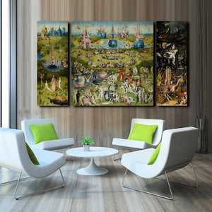 3Pcs Canvas Prints Wall Art - Hieronymus Bosch Famous Oil Painting The Garden of Earthly Delights Prints On Canvas Home Decor - SallyHomey Life's Beautiful