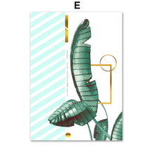 Load image into Gallery viewer, Plant Banana Leaf Monstera Golden Lines Nordic Posters And Prints Wall Art Canvas Painting Wall Pictures For Living Room Decor - SallyHomey Life's Beautiful