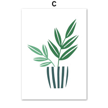 Load image into Gallery viewer, Cute Green Leaf Potted Plant Minimalism Wall Art Canvas Painting Nordic Posters And Prints Wall Pictures For Living Room Decor - SallyHomey Life's Beautiful