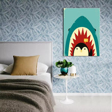 Load image into Gallery viewer, Modern Abstract Cute Animals Canvas Painting Cartoon Dog Giraffe Fox Print Poster Wall Picture - SallyHomey Life's Beautiful
