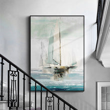 Load image into Gallery viewer, 100% Hand Painted Abstract Sailing Art Oil Painting On Canvas Wall Art Frameless Picture Decoration For Live Room Home Deco Gift