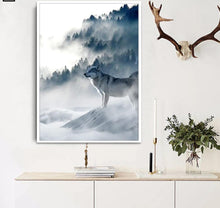 Load image into Gallery viewer, Nordic Art Wolf Snow Mountains Art Canvas Poster Minimalist Print Nature Picture Modern Home Room Decoration - SallyHomey Life's Beautiful