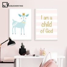 Load image into Gallery viewer, Baby Nursery Wall Art Canvas Posters Prints Cartoon Deer Rabbit Painting Nordic Kids Decoration Picture Children Bedroom Decor - SallyHomey Life's Beautiful