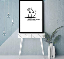 Load image into Gallery viewer, Cartoon Lazy Cat Minimalist Art Canvas Nursery Poster Painting Funny Wall Picture Home Children Room Decoration - SallyHomey Life's Beautiful