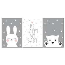 Load image into Gallery viewer, Baby Nursery Wall Art Canvas Poster Print Cartoon Rabbit Bear Painting Nordic Kids Decoration Picture Children Bedroom Decor - SallyHomey Life's Beautiful