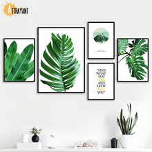 Load image into Gallery viewer, Monstera Fresh Banana Leaf Mountain Quote Wall Art Canvas Painting Nordic Posters And Prints Wall Pictures For Living Room Decor - SallyHomey Life's Beautiful