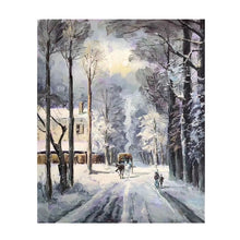 Load image into Gallery viewer, 100% Hand Painted Snow Landscape Art Oil Painting On Canvas Wall Art Frameless Picture Decoration For Live Room Home Decor Gift