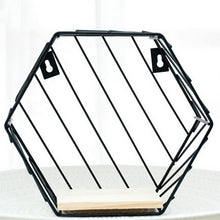 Load image into Gallery viewer, Wall Storage Shelf Combination Wall Hanging Living Room Bedroom Iron Hexagonal Grid Geometric Figure-shaped Decoration #SO