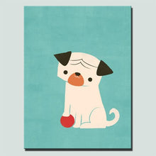 Load image into Gallery viewer, Modern Abstract Cute Animals Canvas Painting Cartoon Dog Giraffe Fox Print Poster Wall Picture - SallyHomey Life's Beautiful