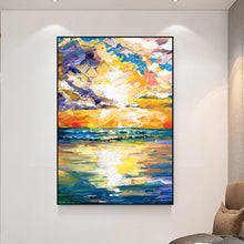 Load image into Gallery viewer, 100% Hand Painted Abstract Ocean Scenery Painting On Canvas Wall Art Wall Adornment Pictures Painting For Live Room Home Decor