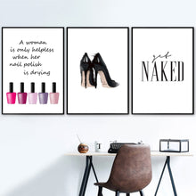 Load image into Gallery viewer, Sexy Girl Nail Polish Quotes Love Wall Art Canvas Painting Nordic Posters And Prints Wall Pictures For Living Room Salon Decor - SallyHomey Life's Beautiful