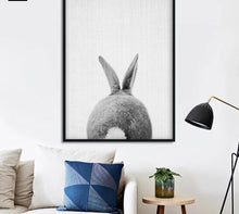 Load image into Gallery viewer, Black White Rabbit Wall Art Canvas Posters and Prints Minimalist Animal Paintings Wall Picture for Living Room Modern Home Decor - SallyHomey Life's Beautiful