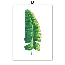 Load image into Gallery viewer, Green Tropical Monstera Banana Leaf Wall Art Canvas Painting Nordic Posters And Prints Plant Wall Pictures For Living Room Decor - SallyHomey Life's Beautiful