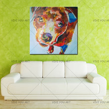 Load image into Gallery viewer, 100% Hand Painted Large - Cute Little Dog Paintings Modern Home Decor Wall Art Pictures