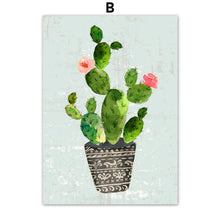 Load image into Gallery viewer, Plants Cactus Flower Nursery Wall Art Canvas Painting Nordic Posters And Prints Wall Pictures For Living Room Bed Room Decor - SallyHomey Life's Beautiful