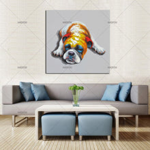 Load image into Gallery viewer, 100% Hand Painted -Professional Artist high quality - Modern Picture animal Oil Painting On Canvas Funny dog Oil Picture For Wall Decor