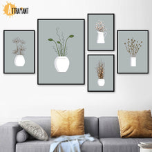 Load image into Gallery viewer, Plant Flower Minimalism Scandinavian Wall Art Print Canvas Painting Nordic Posters And Prints Wall Pictures For Living Room - SallyHomey Life's Beautiful
