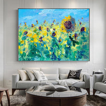 Load image into Gallery viewer, 100% Hand Painted Abstract Sunflowers Art Painting On Canvas Wall Art Wall Adornment Pictures Painting For Live Rooms Home Decor