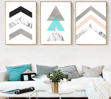 Load image into Gallery viewer, Geometric Marble Arrow Wall Art Canvas Posters Prints Nordic Style Abstract Painting Minimalist Wall Pictures for Living Room - SallyHomey Life's Beautiful
