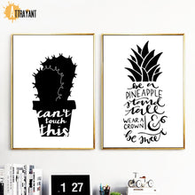 Load image into Gallery viewer, Tropical Cactus Pineapple Black White Wall Art Print Canvas Painting Nordic Posters And Prints Wall Pictures For Living Room - SallyHomey Life's Beautiful