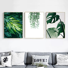 Load image into Gallery viewer, Nature Tropical Palm Leaf Monstera Wall Art Canvas Painting Nordic Posters And Prints Wall Pictures For Living Room Home Decor - SallyHomey Life's Beautiful