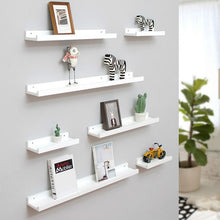 Load image into Gallery viewer, Wall Mounted Floating Display Shelves Wood Wall Storage Shelves for Bedroom Living Room Bathroom Kitchen Office Home Decorative