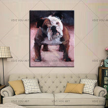Load image into Gallery viewer, 100% Hand Painted  English Bulldog Oil Painting Art Wall Pictures On Canvas Modern Home Decorative Art For Living Room Thick Oil Paint