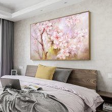 Load image into Gallery viewer, 100% Hand Painted Abstract Pink Flower Oil Painting On Canvas Wall Art Wall Adornment Pictures Painting For Live Room Home Decor