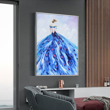 Load image into Gallery viewer, 100% Hand Painted Abstract Peacock Dress Oil Painting On Canvas Wall Art Frameless Picture Decoration For Live Room Home Decor