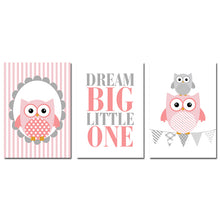 Load image into Gallery viewer, Owl Woodland Animal Wall Art Canvas Poster Nursery Prints Cartoon Painting Nordic Picture Baby Girl Bedroom Decor - SallyHomey Life's Beautiful