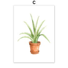 Load image into Gallery viewer, Tropical Potted Plant Monstera Cactus Wall Art Canvas Painting Nordic Posters And Prints Wall Pictures For Living Room Decor - SallyHomey Life's Beautiful