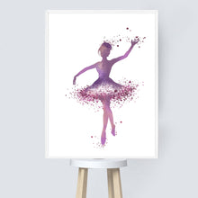 Load image into Gallery viewer, Cartoon Pink Ballet Dancer Girl Wall Art Canvas Painting Nordic Posters And Prints Wall Pictures For Baby Kids Room Home Decor - SallyHomey Life's Beautiful