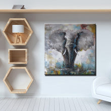 Load image into Gallery viewer, Abstract Hand Painted Animals Print on Canvas Elephant and Deer oil Painting - SallyHomey Life's Beautiful