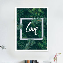 Load image into Gallery viewer, Cypress Leaf Tropical Plant Creative Love Wall Art Canvas Painting Nordic Posters And Prints Wall Pictures For Living Room Decor - SallyHomey Life's Beautiful