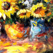 Load image into Gallery viewer, 100% Hand Painted Abstract Sunflower Art Oil Painting On Canvas Wall Art Frameless Picture Decoration For Live Room Home Decor