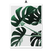 Load image into Gallery viewer, Fresh Green Big Leaves Tropical Plants Wall Art Canvas Painting Nordic Posters And Prints Wall Pictures For Living Room Decor - SallyHomey Life's Beautiful