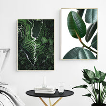 Load image into Gallery viewer, Rubber Tree Green Leaf Terraced Quotes Wall Art Canvas Painting Nordic Posters And Prints Wall Pictures For Living Room Decor - SallyHomey Life's Beautiful