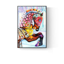 Load image into Gallery viewer, 100% Hand Painted Abstract Steed Art Oil Painting On Canvas Wall Art Frameless Picture Decoration For Live Room Home Decor Gift