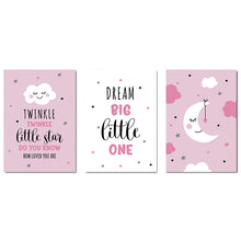 Load image into Gallery viewer, Cartoon Moon Canvas Art Poster Nursery Quotes Decorative Print Wall Painting Decoration Picture Nordic Kid Baby Bedroom Decor - SallyHomey Life's Beautiful