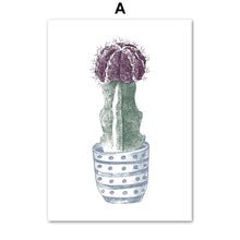 Load image into Gallery viewer, Cartoon Tropical Plant Cactus Flower Wall Art Canvas Painting Nordic Posters And Prints Wall Pictures For Baby Kids Room Decor - SallyHomey Life's Beautiful